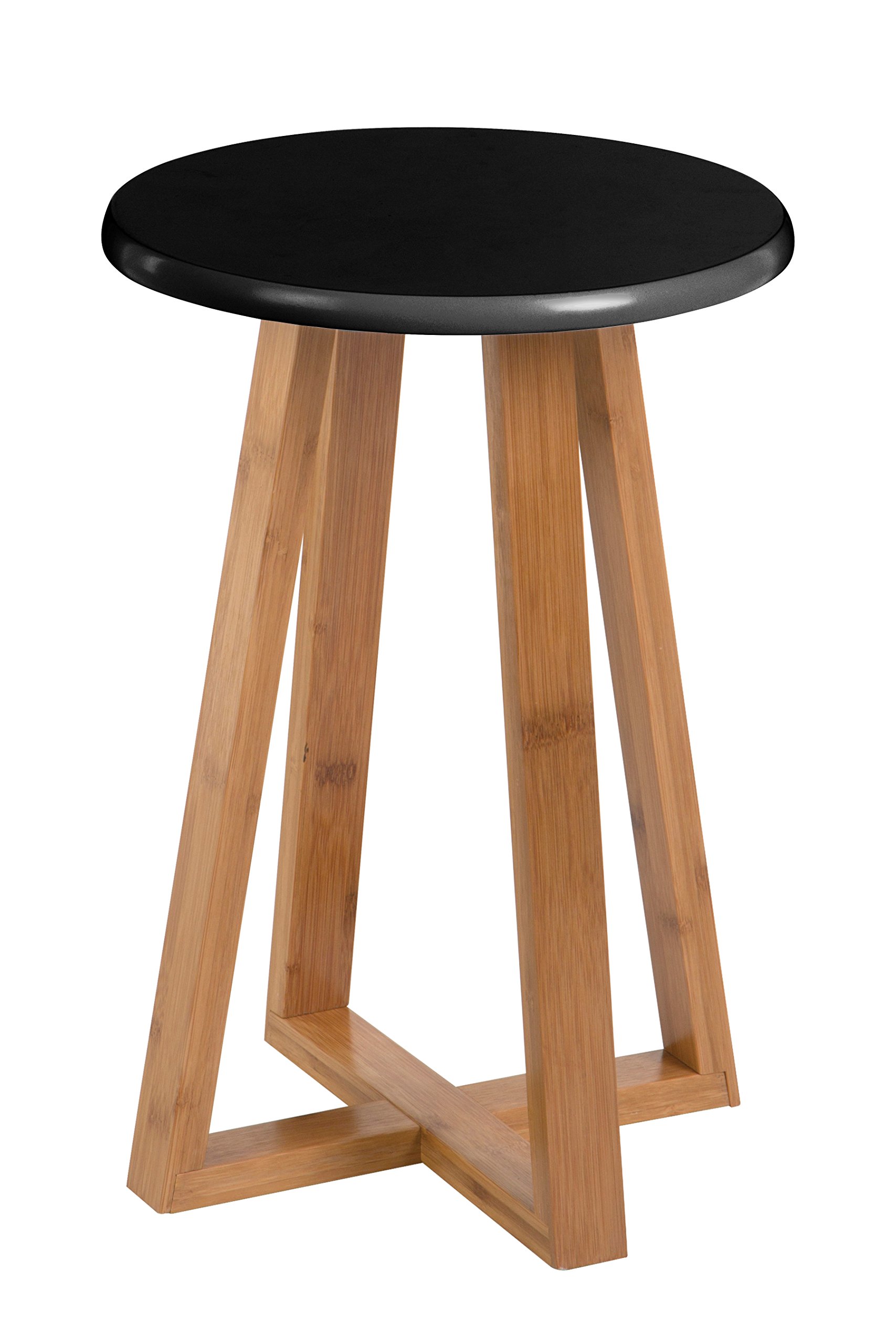 Premier Housewares Viborg Round Bamboo Stool - Black