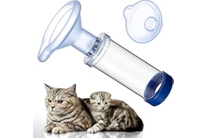 Anglechic Cat Inhaler Spacer with 2 Sizes Silicone Masks to Fit Most Cats, Chamber Inhaler for Giving Medicine to Your Pet, Helps Cat with Breathing Delivering Medication Fits