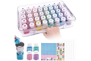 MOLEDINO 40 Slots Diamond Painting Storage Containers, Bead Organizer with Lids for Diamond Art Accessories, Clear Plastic Sm