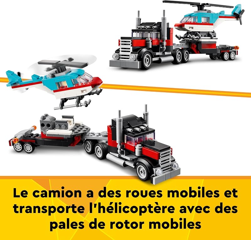 Creator 3-en-1 Le camion remorque avec hélicoptère 31146 — photo 3 sur 8