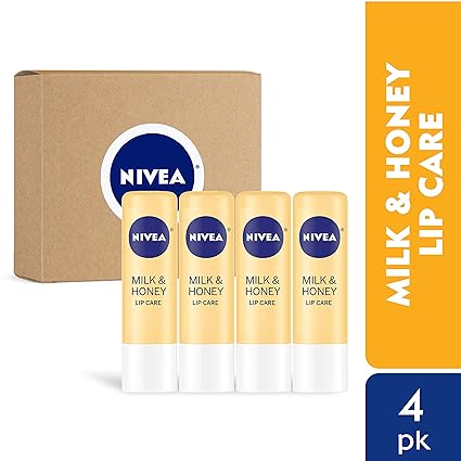 NIVEA Milk & Honey Lip Care - Moisturized Lips All Day - 0.17 oz Tube - 4 Pack best lip balms NIVEA Milk & Honey Lip Care - Moisturized Lips All Day - 0.17 oz Tube - 4 Pack best lip balms