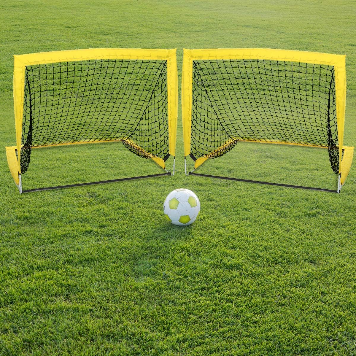 WEKEFON Soccer Goal Portable Soccer Nets for Backyard Outdoor Training and Games Goals for Kids with Carrying Bag, Fiberglass Poles, Sets of 2 : Sports & Outdoors