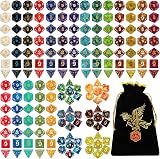 QMay DND Dice Set 25x7 175pcs Polyhedral Dice with Bag 7-Dice Sets