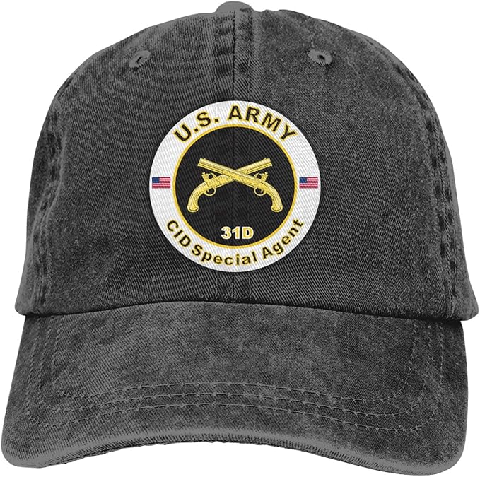 Us Army Mos 31d CID Special Agent Classic American Style Hip Hop Cowboy 