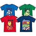 Marvel Little Avengers Boy's 4-Pack Superhero Short Sleeve Tee Shirt Set