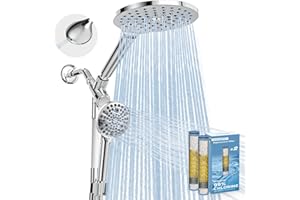 MakeFit Dual Filtered Rain Shower Head Combo, Handheld Shower Head with Adjustable Bar - Rainfall Shower Head And Showerhead with Filter for Hard Water - Removes Chlorine