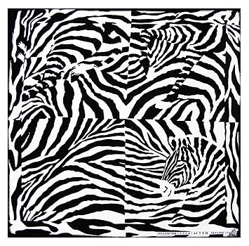 Tuch Zebra Gestreift Schwarz Weiß Kopftuch Bandana Halstuch Biker Sport Nickituch Kopfbedeckung ca. 51 x 51 cm Einseitig Bedr