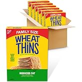 WHEAT THINS Reduced Fat Snacks, Whole Grain Wheat Crackers, 6 Boxes | Family Size, Bulk Snack Crackers, Baked With 100% Whole Grain Wheat, 21g Whole Grain Per 29g Serving