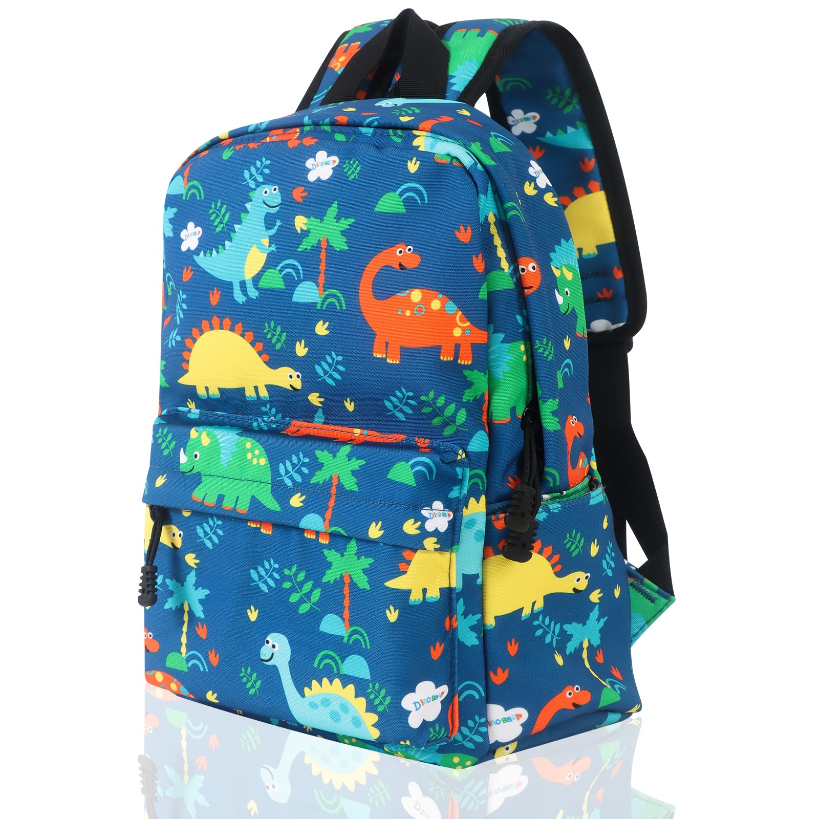 Jarler Kids Backpack Boys Dinosaur Large Backpack Back to school Toddler Boy Children's School Bag Rucksack Preschool Kindergarten Toddler Canvas Backpack (L, Blue Dinosaurs)