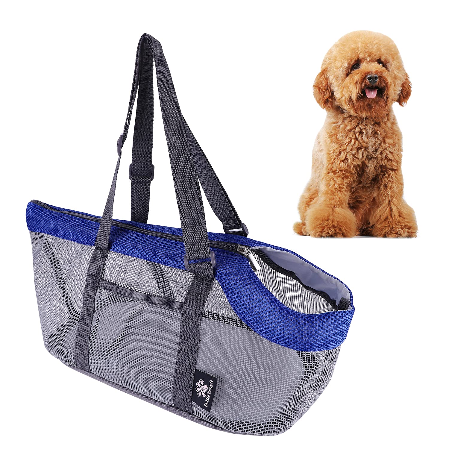 Pet Carrier Bag Breathable Mesh Cat Carrier Handbag Portable Dog Travel Tote Bag Soft Sided Foldable Pet Carry Bag with Safety Rope & Removable Mat for Small Dogs, Cats, Puppies, Small Animals 4KG