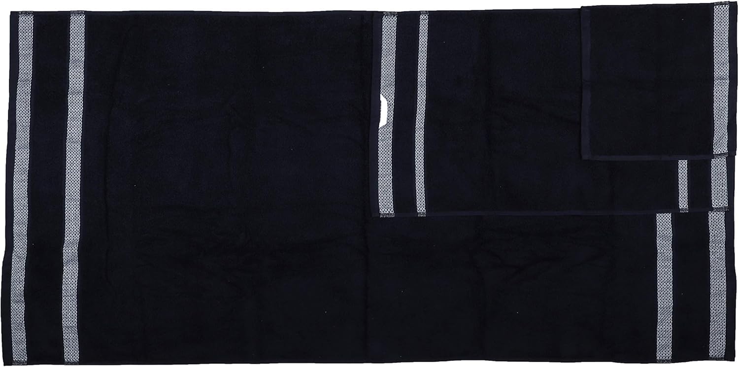 CASA COPENHAGEN Solitaire Luxury Hotel & Spa Quality, 600 GSM Egyptian Cotton, 6 Piece Turkish Towel Set, Includes 2 Bath Towels, 2 Hand Towels, 2 Washcloths, Dark Black: Home & Kitchen