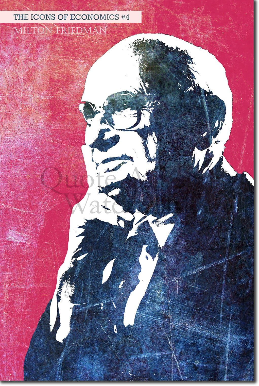 Introspective Chameleon Milton Friedman Art Print - Part of The Icons of Economics Series - #4 of 10 - Unique Photo Poster - Ideal Gift Gloss Money Business Capitalism - Size: 12 x 8 Inches