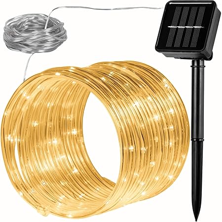 VOLTRONIC 100 LED Solar Batterie Lichterschlauch Lichterkette für innen und außen, erhältlich in: warmweiß/kaltweiß / bunt, I