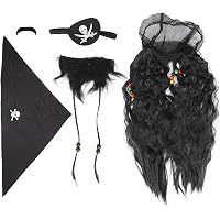 VYNZOR Kit de Accesorios Pirata para Niños con Pañuelo y Parche Negro - Disfraz Completo Infantil para Carnaval y Fiestas Temáticas - Set Divertido para Juego de Roles