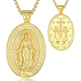 EUDORA 925 Sterling Silver St Christopher/St Benedict/St Michael/Virgin Mary/San Judas Tadeo/Good Shepherd Cross/Archangel Necklace Medal Pendant Protection Religious Amulet Jewelry For Men Women