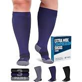Doctor's Select&reg; Plus Size Compression Socks for Women Wide Calf - 3 Pairs | Graduated Compression for Men &amp; Women, 20-30 mmHg, Up to 6XL, Flexible Stretch, Smooth Toe Seams