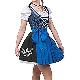 Edelweiss Creek Women’s Oktoberfest Dirndl Dress – 3-Piece Traditional German Bavarian Outfit Black & Blue