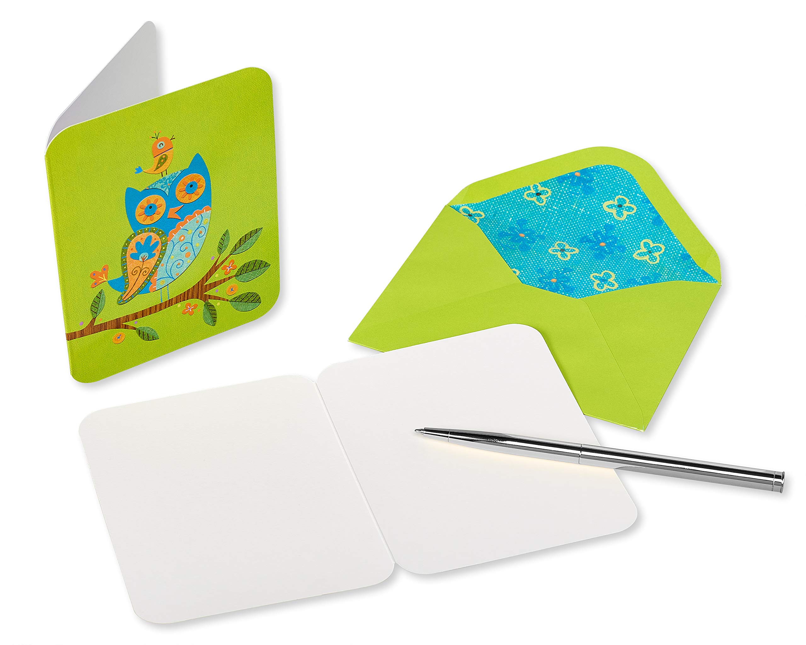 Papyrus Blank Cards with Envelopes, Owls and Birds (20-Count)
