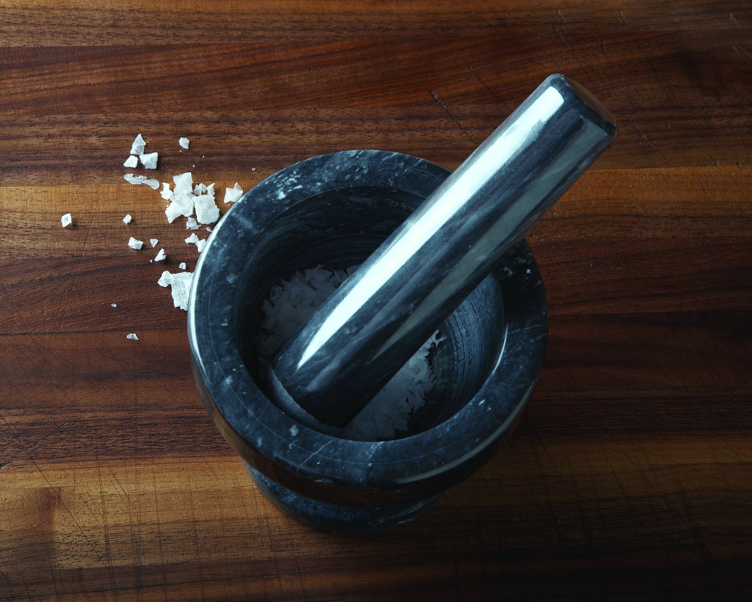 Fox Run Marble Mortar and Pestle Set, Black, 4.5