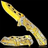 Vividstill Pocket Knife for Men, Cool 3D DRAGON Pocket Folding Knife With Clip, Great gift Edc Knife For Men Outdoor Survival Camping Hiking hunting