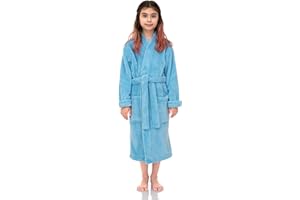 TowelSelections Girls Robe, Kids Plush Kimono Soft Fleece Bathrobe
