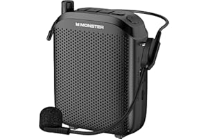 Monster Phonic 20 Voice Amplifier, 15W Portable Voice Amplifier for Teachers, Bluetooth PA Speaker with Wired Microphone, Por