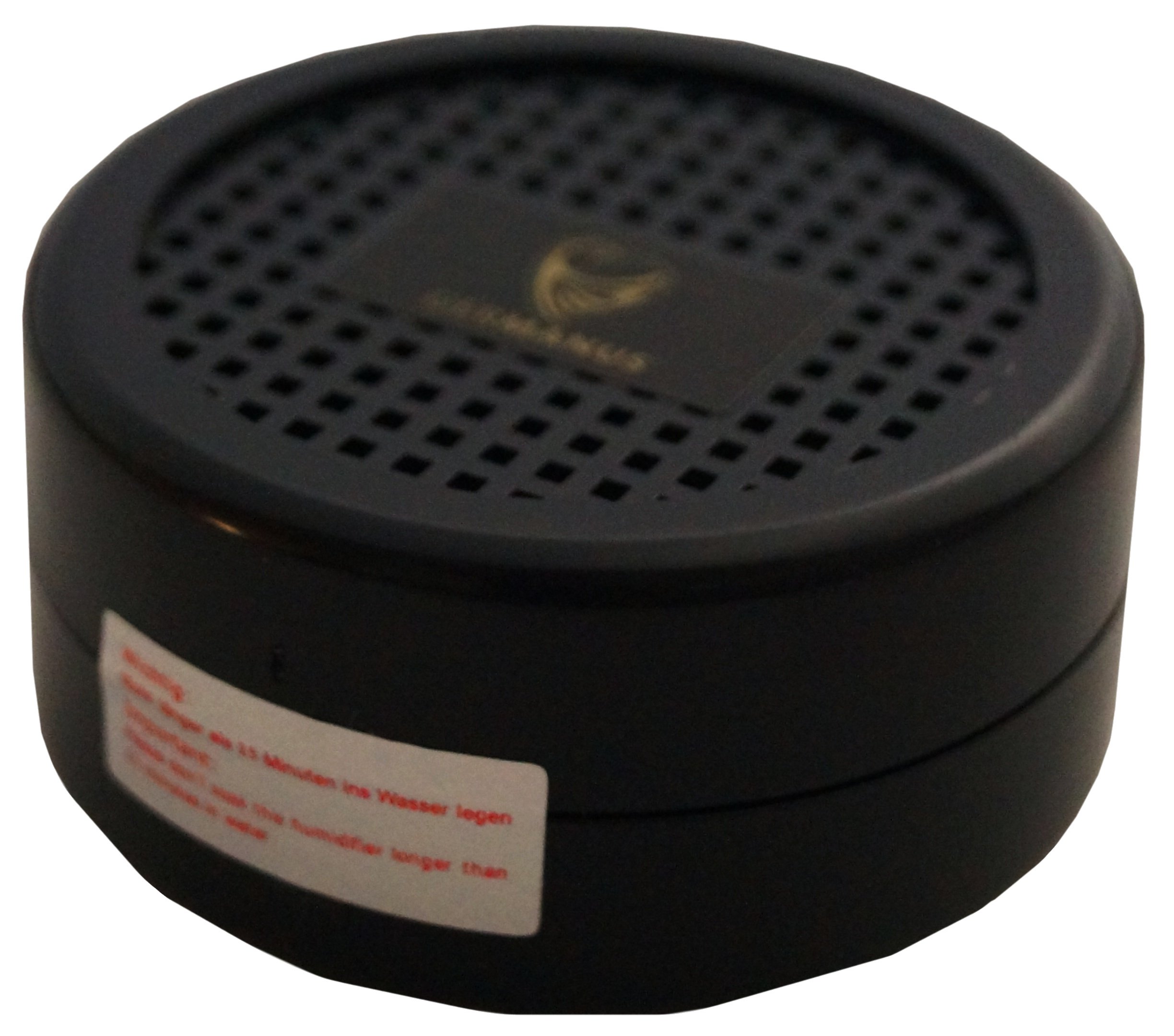 GERMANUS Humidor Humidifier Box Round, Black, Premium with Humidifier Crystals with Instructions Paper