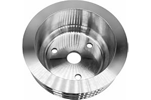 GARDANS Crankshaft Triple 3 Groove Aluminum Long Water Pump Pulley for Small Block Chevy SBC