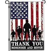 Aroxtms Memorial Day Patriotic Amercian Garden Flag 3Ply 4th of July Yard Flags for Outside 12x18 Inch Double Sided Thank You Veterans Day Garden Flag Outdoor House Holiday Decorations