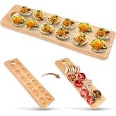 Namre' Wooden Deviled Egg Platter, 12-Hole Serving Tray | Perfect for holiday hosting &mdash; Easter, Thanksgiving &amp; Christmas; doubles as a charcuterie board, recipes included