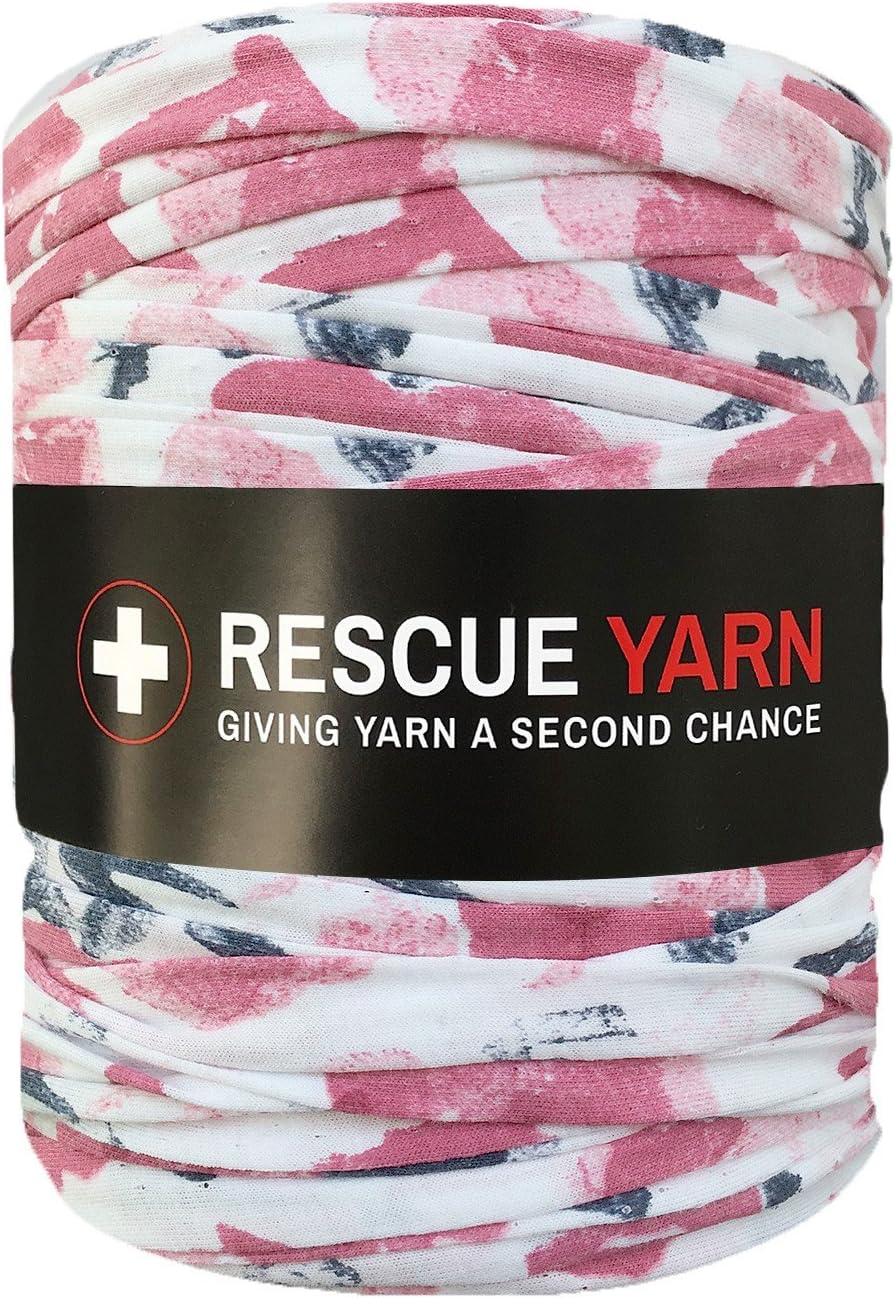 Rescue Yarn Rose and blue print t-shirt yarn (large roll)