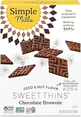 Simple Mills Chocolate Brownie Seed & Nut Flour Sweet Thins, Paleo Friendly & Delicious Sweet Thin Cookies, Good for Snacks, 