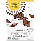 Simple Mills Sweet Thins Chocolate Brownie Sweet Cookies, 1pk, 4.25oz | Light, Crispy, Crunchy Texture, Sweetened with Coconut Sugar, Made with Seed and Nut Flour, No Natural or Artificial Flavors