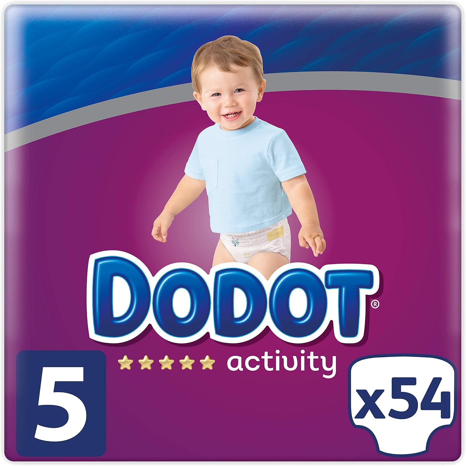 Dodot Activity Diapers Size 5, 54 Diapers, 11-16 kg, White, Talla 5 (Paquete de 54)
