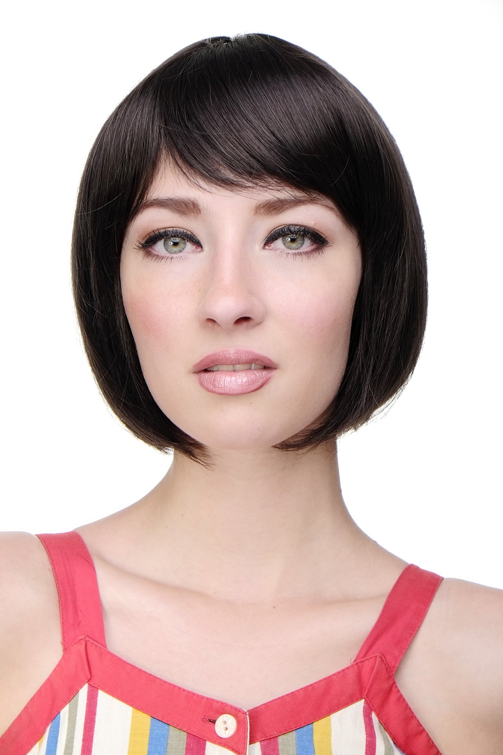 WIG ME UP - Lady Quality Wig Short Page Bob Fringe Bangs Dark brown703-4 โ image 1