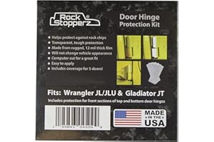 Rock Stopperz Door Hinge Protection Kit - Compatible with Jeep Wrangler JL/JLU/Gladiator - 2 or 4 Door (2019 - Current. Coverage for 5 Doors Total)