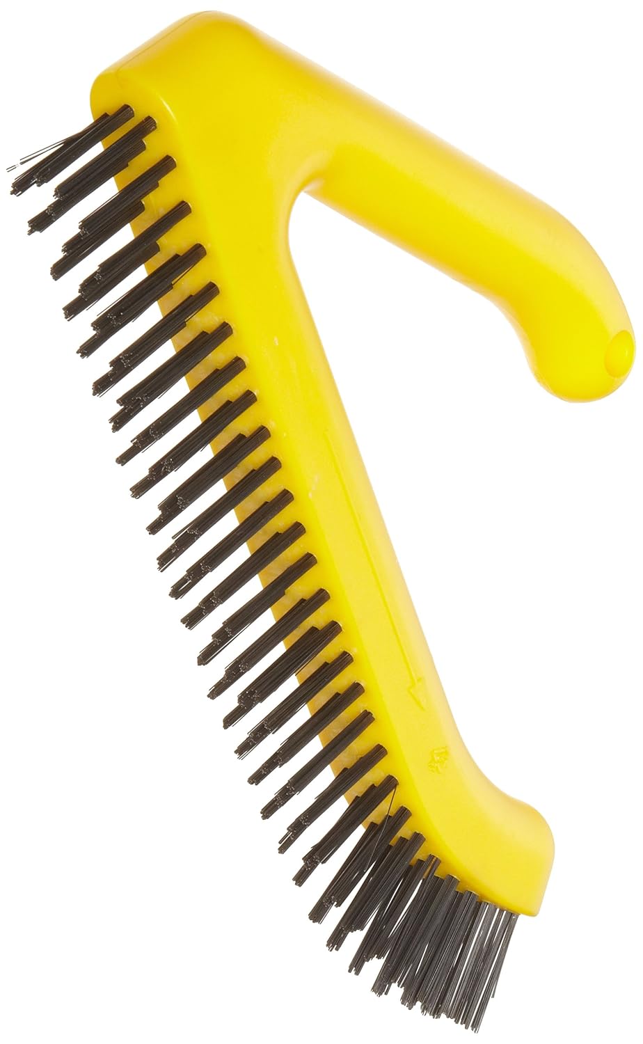 Rubbermaid Commercial FG9B4000GRAY Wire Brush with Plastic Angular Handle, Steel Bristles, Gray