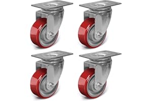 ZDNEY 3 Inch Heavy Duty Casters, Swivel Caster Wheels, Polyurethane on Steel Wheel- Casters Set of 4 with 1400 lb Capacity, Caster Wheels for Furniture Workbench Cart (4 Swivel)