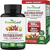 ForestLeaf Berberine Supplement - 1300mg per Serving - Ultra High Potency Berberine HCl with Ceylon Cinnamon, Bitter Melon & Gymnema - Weight Management Support - 90 Caps