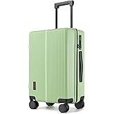 Hulsin Carry On Luggage with TSA Lock, Carry on Suitcase 22x14x9 Airline Approved, Carry-on luggage with 360° Spinner Wheels, Hardside 20 Inch Lightweight Hard Shell Suitcase (Green, 20-Inch)