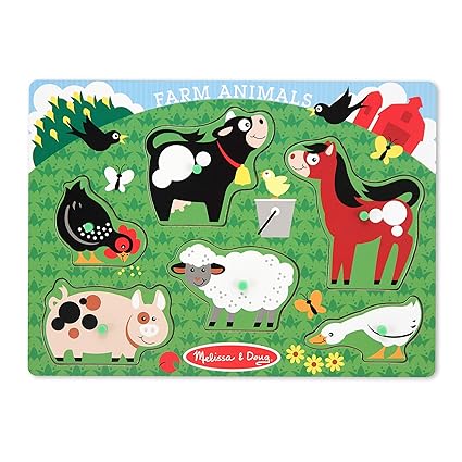 Melissa & Doug Farm Animals Peg Puzzle