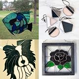 selliner 12 Pcs 4x6 Inch Cathedral Stained Glass Sheets Mixed Black White view 7