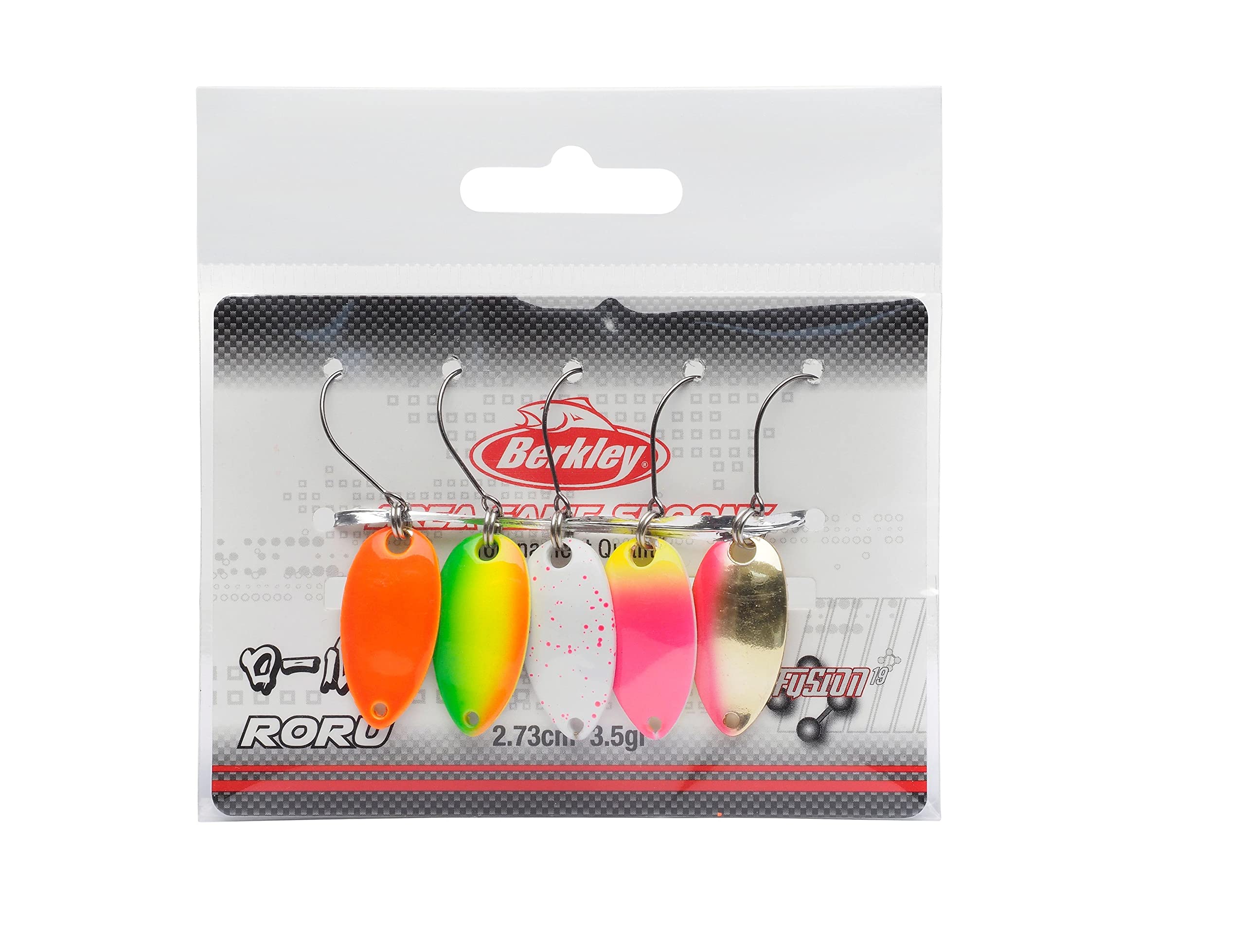 Berkley Area Game Spoons 5 Pack - Small Wobble Spoon for Trout and Perch Fishing, Lead Free, Fusion 19 Hook, Varied
