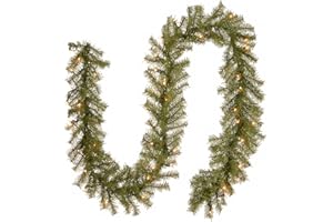 National Tree Company Pre-Lit Artificial Christmas Garland, Green, Norwood Fir, White Lights, Plug In, Christmas Collection, 9 Feet