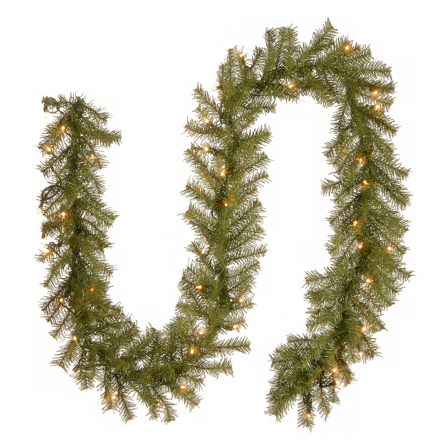 Photo 1 of National Tree Company Pre-Lit Artificial Christmas Garland, Green, Norwood Fir, White Lights, Plug In, Christmas Collection, 9 Feet