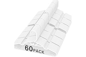PIGLOG 60 Pack Baby Clothes Hangers - Toddler Hangers for Kids 11.4" x 6.7" Premium PP Material Stackable with Anti-Slip Grooves, Baby Hanger for Infant Onesie Towels Standard Closet Hanger, White
