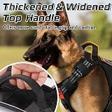 rabbitgoo Dog Harness Medium No Pull Molle Reflective Padded Vest Black view 6