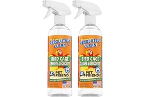Absolutely Clean Amazing Bird Cage Cleaner and Deodorizer - Just Spray/Wipe - Safely & Easily Removes Bird Messes Quickly and Easily - Made in The US - Fragrance Free - 16oz (Pack of 2)