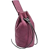 Mythrojan Drawstring Belt Bag Renaissance Costume Accessories Medieval Suede Leather Purse Viking Coin Jewelry Pouch Waist Bag for LARP, Festivals, Renfaire, Reenactments Lavender- 8" x 6.5"