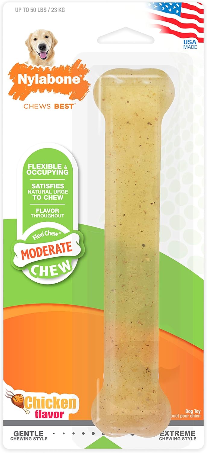Amazon Com Nylabone Flexichew Giant Chicken Flavored Bone Dog